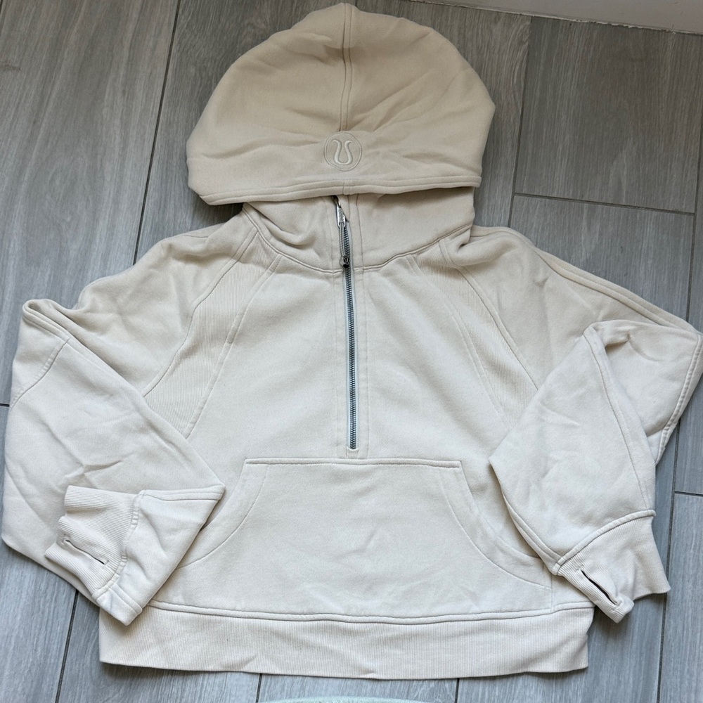 Lululemon Scuba Oversized Half-Zip Hoodie - Bone - XS/S